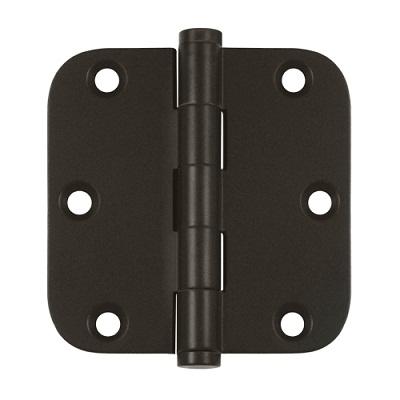 Deltana 3 1/2" x 3 1/2" Radius Corner Residential Solid Brass Hinges DSB35R4-R