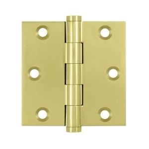 Deltana 3" x 3" Square Corner Standard Brass Hinges DSB3