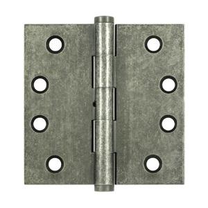 Deltana 4" x 4" Square Corner Brass Distressed Hinges Non Removable Pin DSB4N