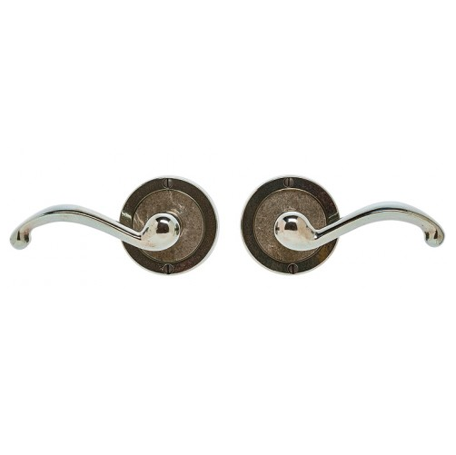 Rocky Mountain E101 Round Designer Escutcheon with Wood Texture Bronze Inlay