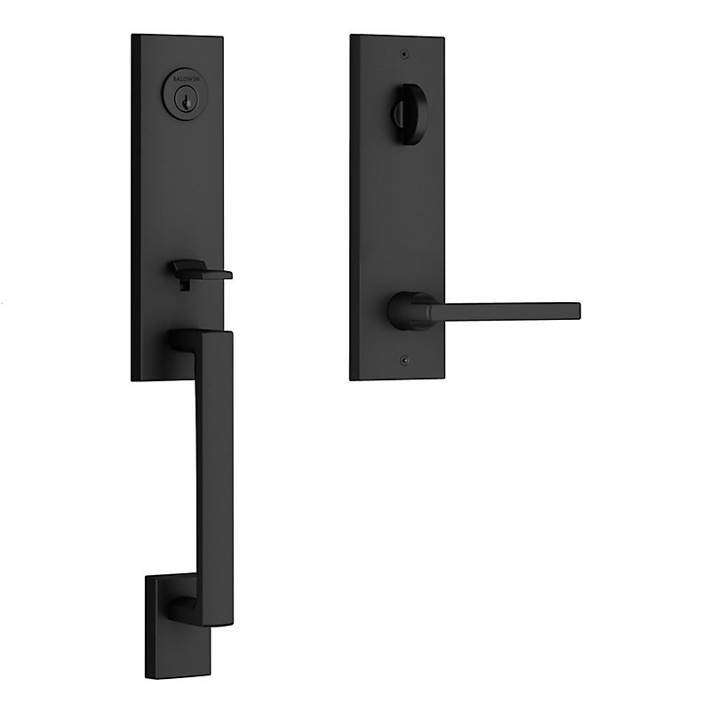 Baldwin Reserve Seattle (SEA) Handleset shown in Satin Black (190)