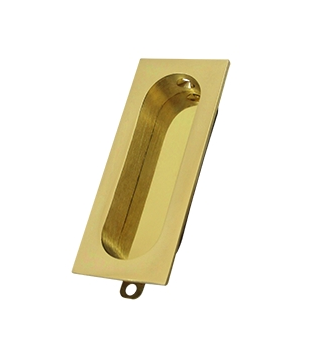 Deltana FP222-3 Rectangular Flush Pull Polished Brass