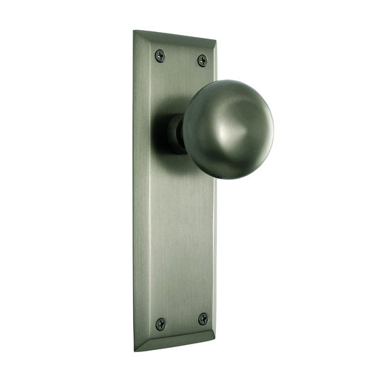 Nostalgic Warehouse New York Backplate with New York Knob Satin Nickel (SN)