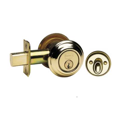 Omnia D0806T Traditional Auxiliary Deadbolt Polished Brass (US3)
