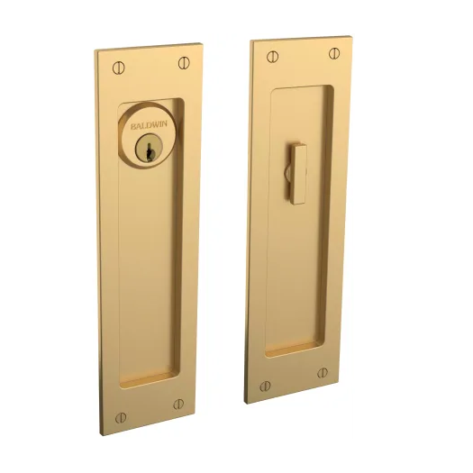 Baldwin Estate PD005.033.ENTR Santa Monica Keyed Entry Sliding Pocket Door Set 
