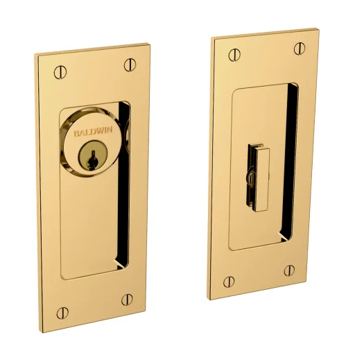 Baldwin Estate PD006.003.ENTR Santa Monica Keyed Entry Sliding Pocket Door Set