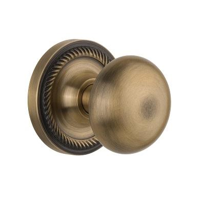 Nostalgic Warehouse New York with Rope Rose Antique Brass