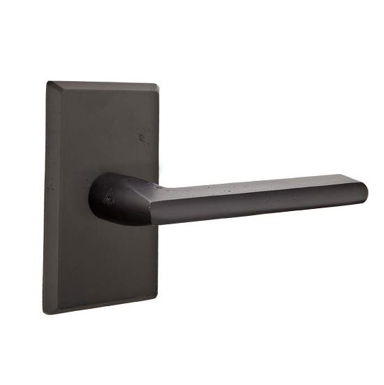 Emtek Bronze Lariat Door Lever Set with #3 Rose Flat Black Patina (FB)