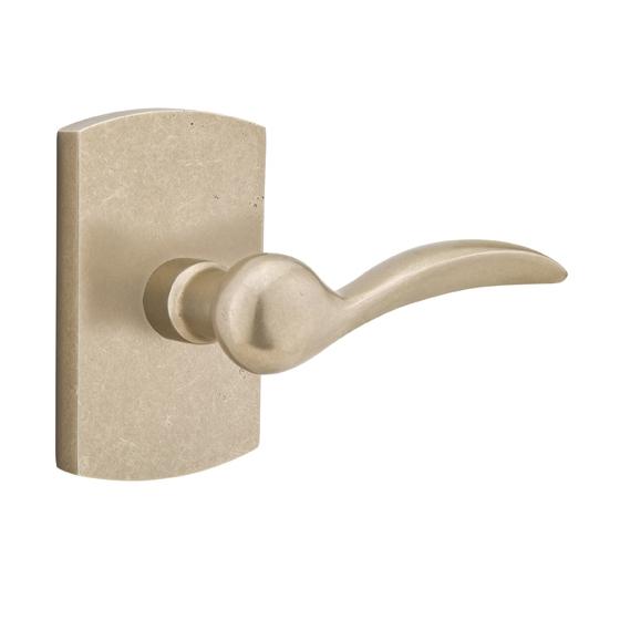 Emtek Durango Door lever with #4 Rose Tumbled White Bronze (TWB)