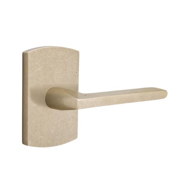 Emtek Bronze Lariat Door Lever Set with #4 Rose Tumbled White Bronze (TWB)