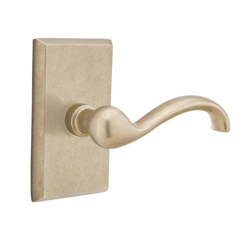 Emtek Teton Door lever with #3 Rose Tumbled White Bronze (TBW)