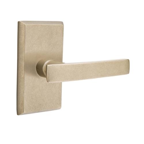 Emtek Bronze Yuma Door Lever Set with #3 Rose Tumbled White Bronze (TWB)