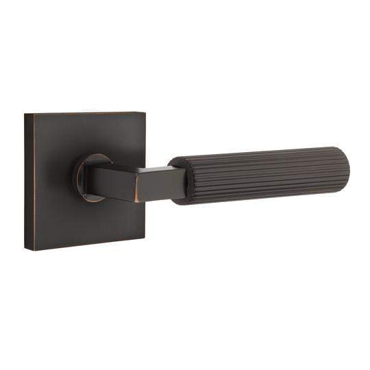 Emtek Select Straight Knurled Door Lever Set with L-Square Stem