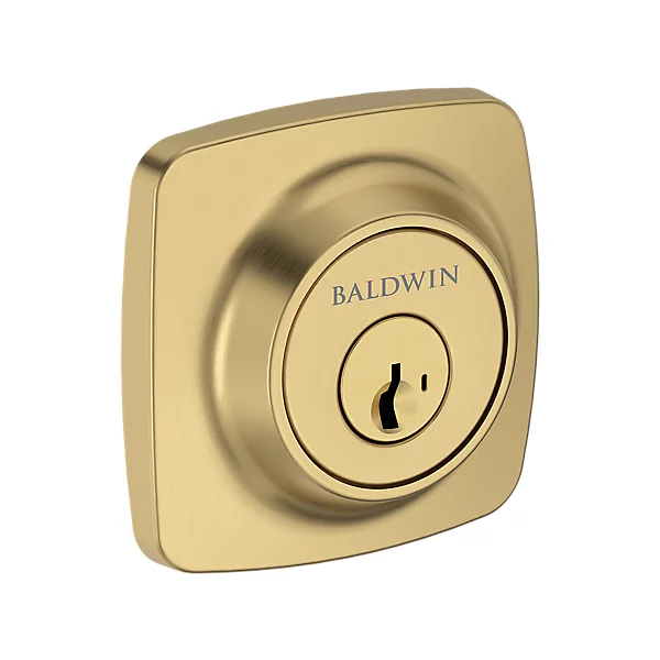 Baldwin Reserve Soft Square Deadbolt Satin Brass