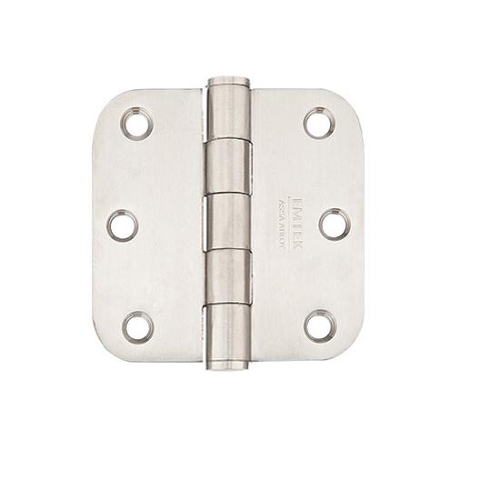 Emtek 3-1/2 x 3-1/2 Stainless Steel Radius Corner Residential Hinges 9813332D