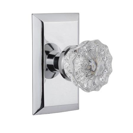 Nostalgic Warehouse Studio Plate with Crystal Knob Bright Chrome 