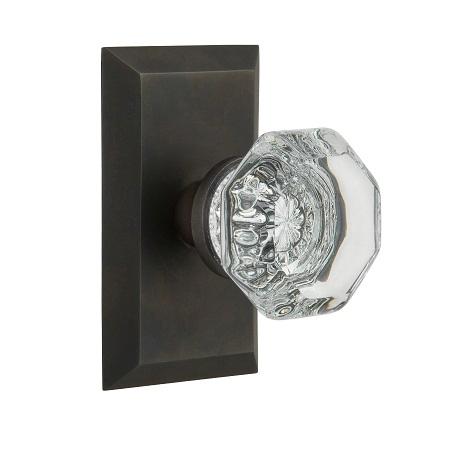 Nostalgic Warehouse Studio Plate with Waldorf Knob Oil Rubbed Bronze 