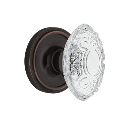 Nostalgic Warehouse Crystal Victorian Knob Set with Classic Rose Timeless Bronze