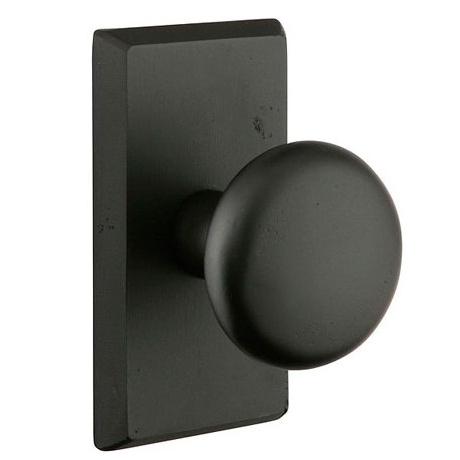 Emtek Winchester Door knob with #3 Rose Flat Black Patina (FB)