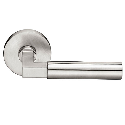Emtek Hercules Door Lever with Disk Rosette Satin Steel (SS)