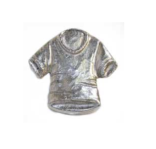 Emenee MK1115 T-Shirt Cabinet Knob in Antique Matte Silver (AMS)