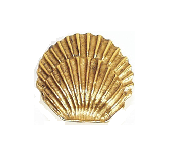 Emenee OR206 Round Sea Shell Cabinet Pull shown in Antique Bright Gold (ABG)