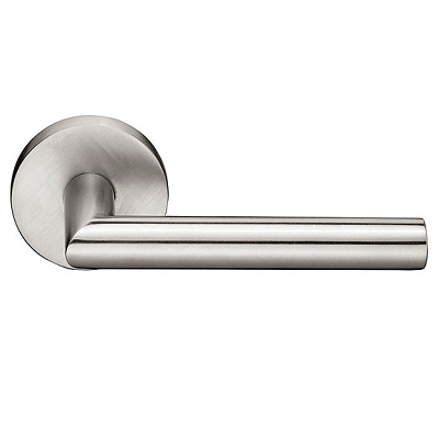 Emtek Stainless Steel Stuttgart Door Lever with Disk Rosette Brushed Stainless 