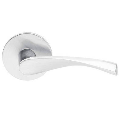 Emtek Triton Door Lever Set with Disk Rosette Satin Nickel (US15)