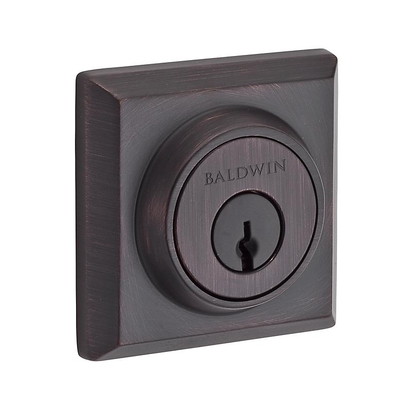 Baldwin Reserve Traditional Square Deadbolt (TSD) shown in Venetian Bronze (112)