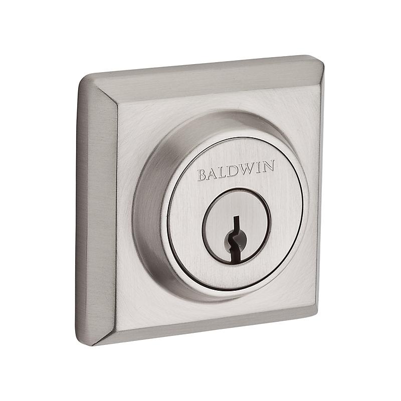 Baldwin Reserve Traditional Square Deadbolt (TSD) shown in Satin Nickel (150)